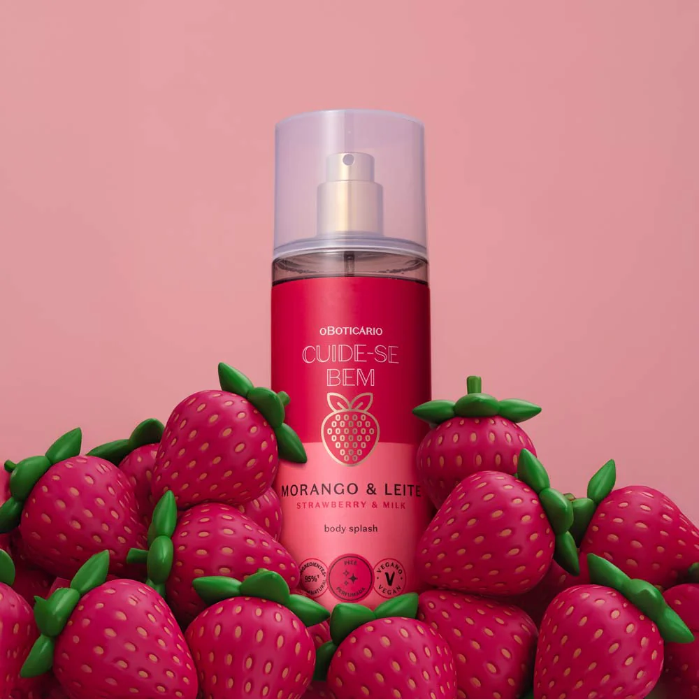 Body Splash Cuide-se Bem Morango e Leite 200ml - Image 3