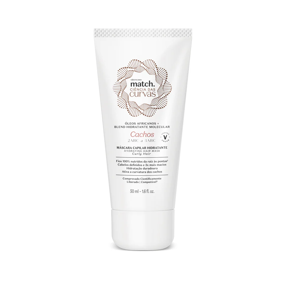 Máscara Capilar Hidratante Cachos Match Ciência das Curvas, 50ml