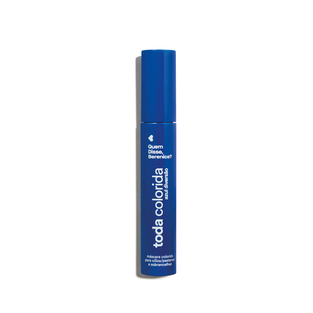 Máscara de Pestanas e Sobrancelhas Toda Colorida Azul Diversão, 10g